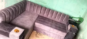 Memory Foam Fabric L Sofa Set