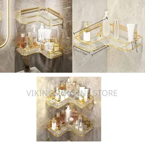 1 PC of Acrylic Triangle Storage Toilet Bathroom Rack Corner Shelf