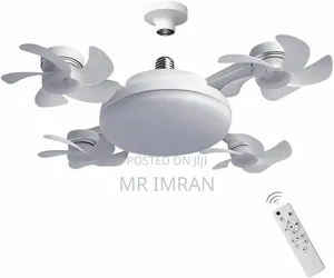 2-in-1 Drone-Style Socket Ceiling Fan With an Integrated Led Light