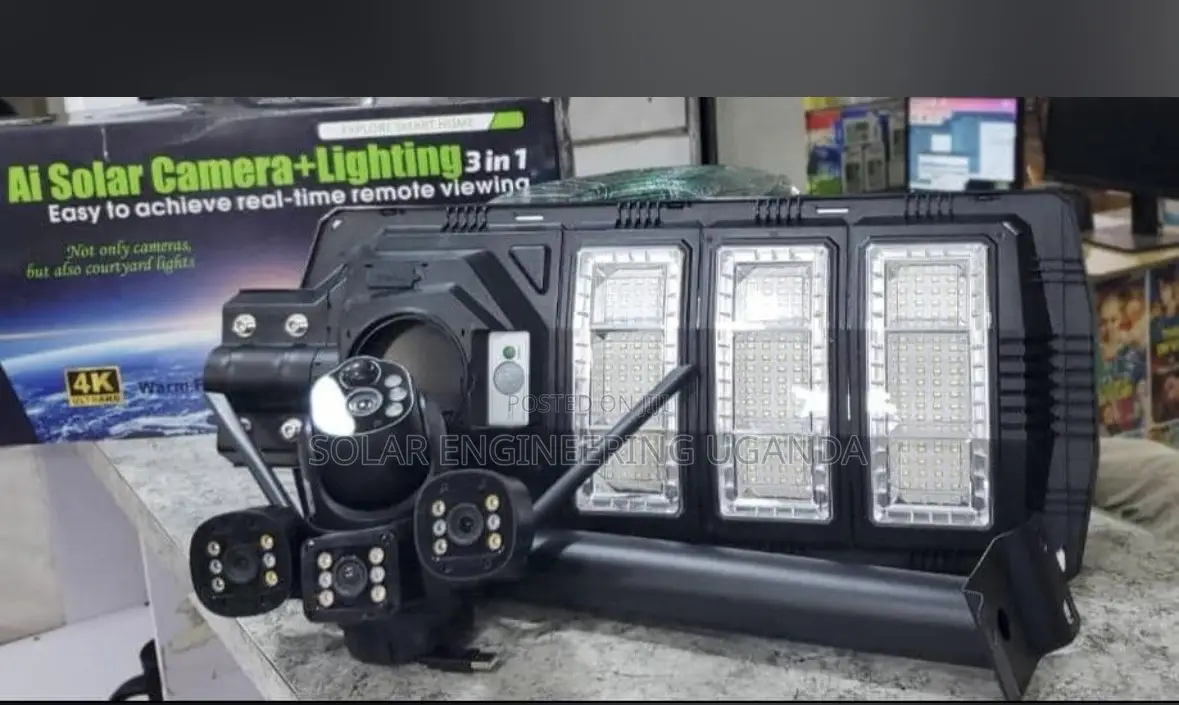 3-in-1 AI Solar CCTV Camera With LED Street Light