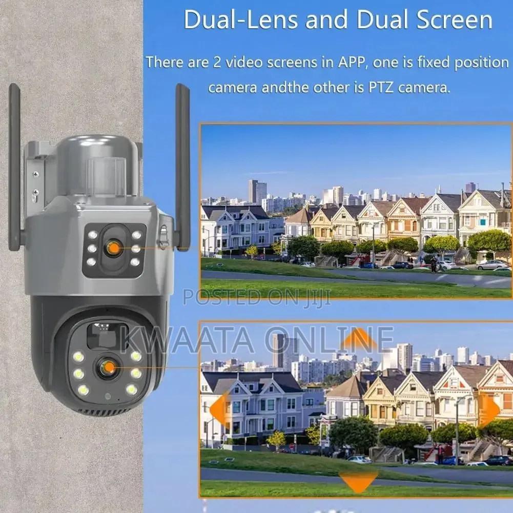 Wifi Dual Lens Solar Camera 8MP Wireless Surveillance PTZ Camera