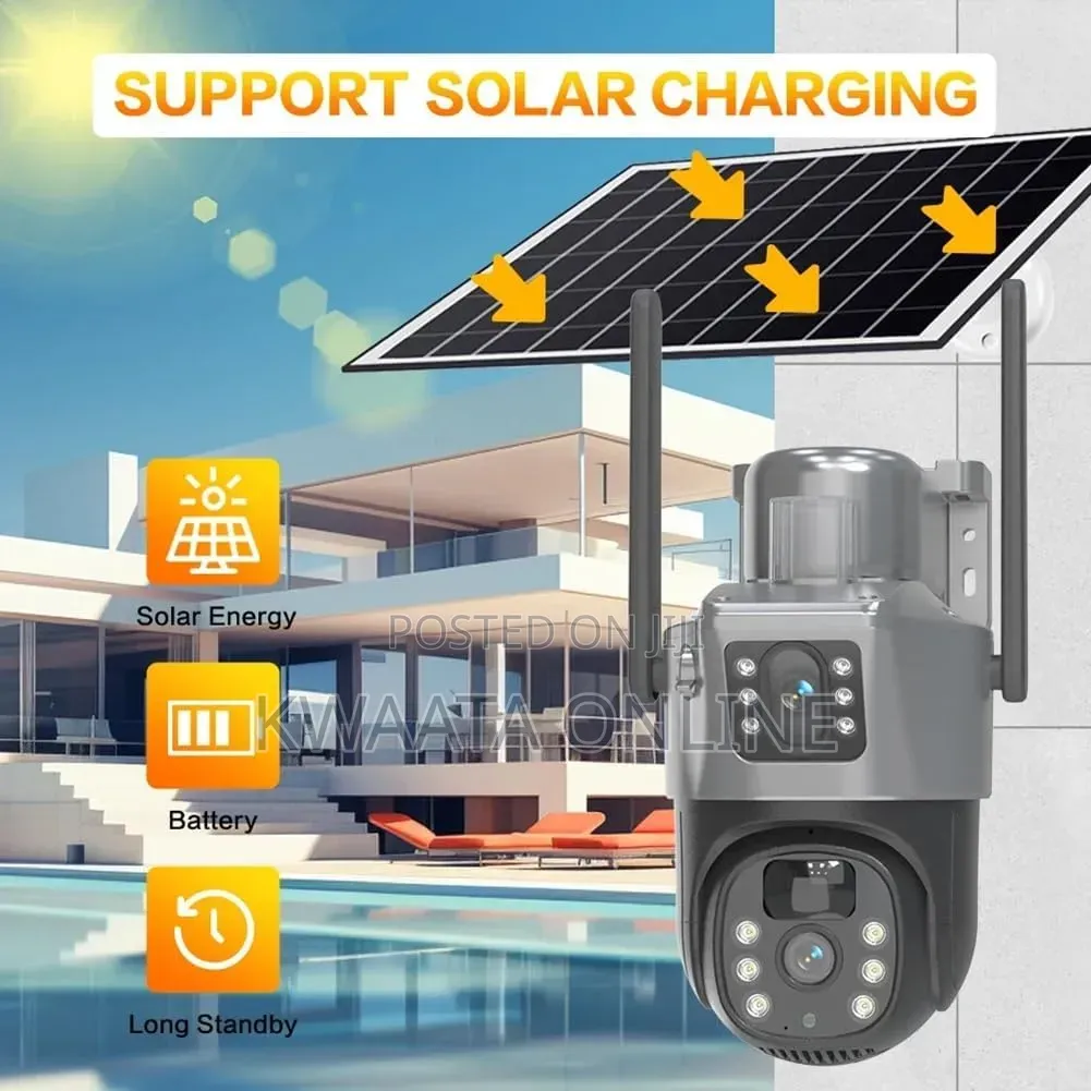 Wifi Dual Lens Solar Camera 8MP Wireless Surveillance PTZ Camera