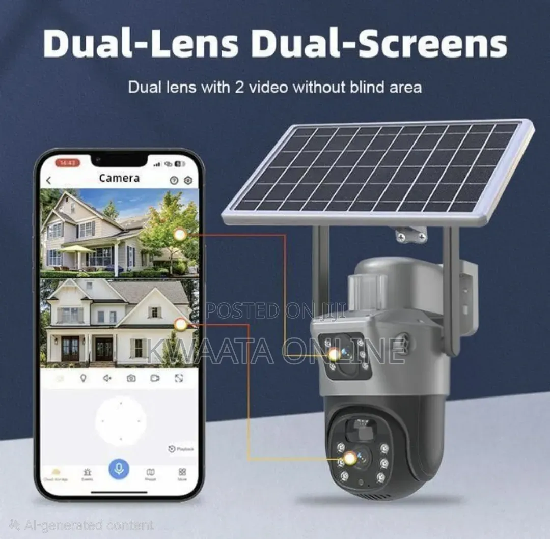 Wifi Dual Lens Solar Camera 8MP Wireless Surveillance PTZ Camera