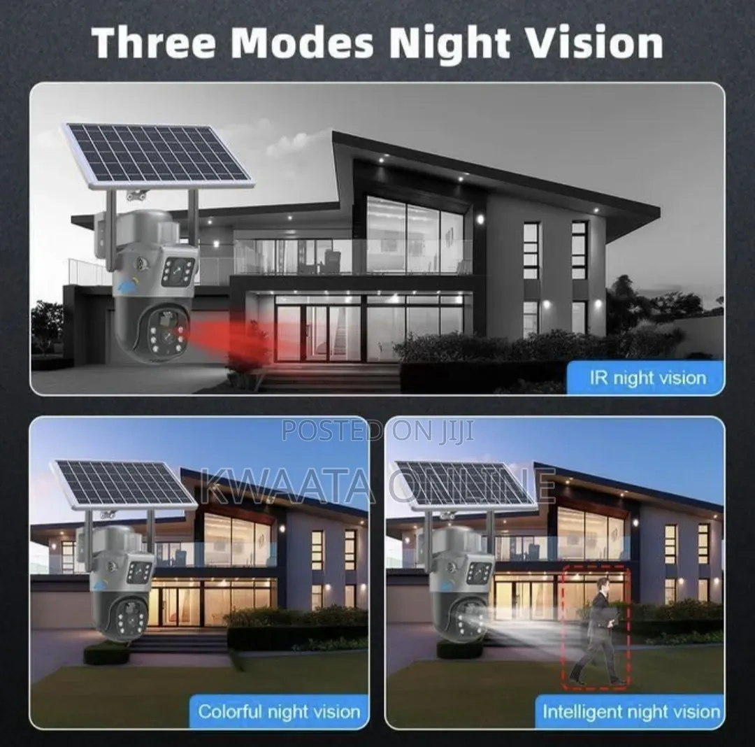 Wifi Dual Lens Solar Camera 8MP Wireless Surveillance PTZ Camera
