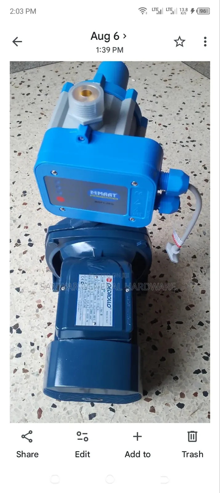 1hp Pedrollo Booster Pumps Controller(Made in Italy)