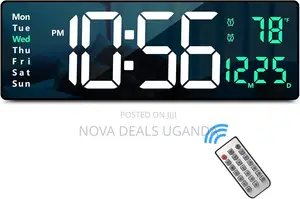 Large Display Modern LED Digital Wall Clock With Remote Control