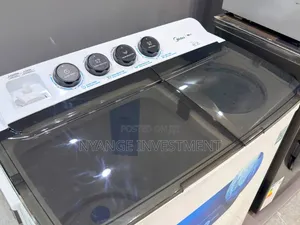 Midea Top-Load Semi-Automatic Twin Tub Washing Machine.