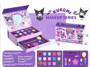 Purple, Multi-Layered Sanrio Kuromi-Themed Kids' Toy Makeup Box Set