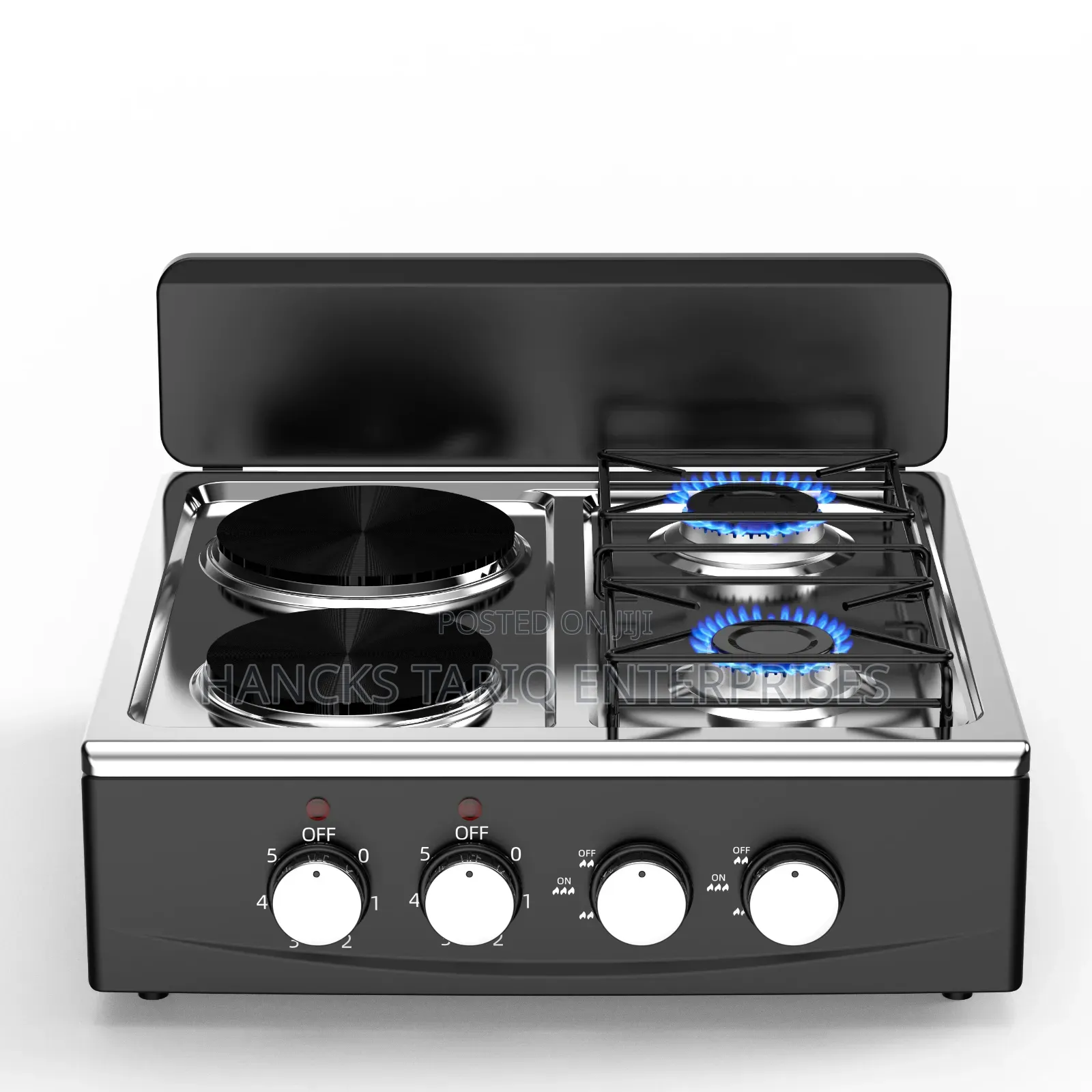 Hybrid 4-Burner Gas and Electric Cooktop / Tabletop Stove