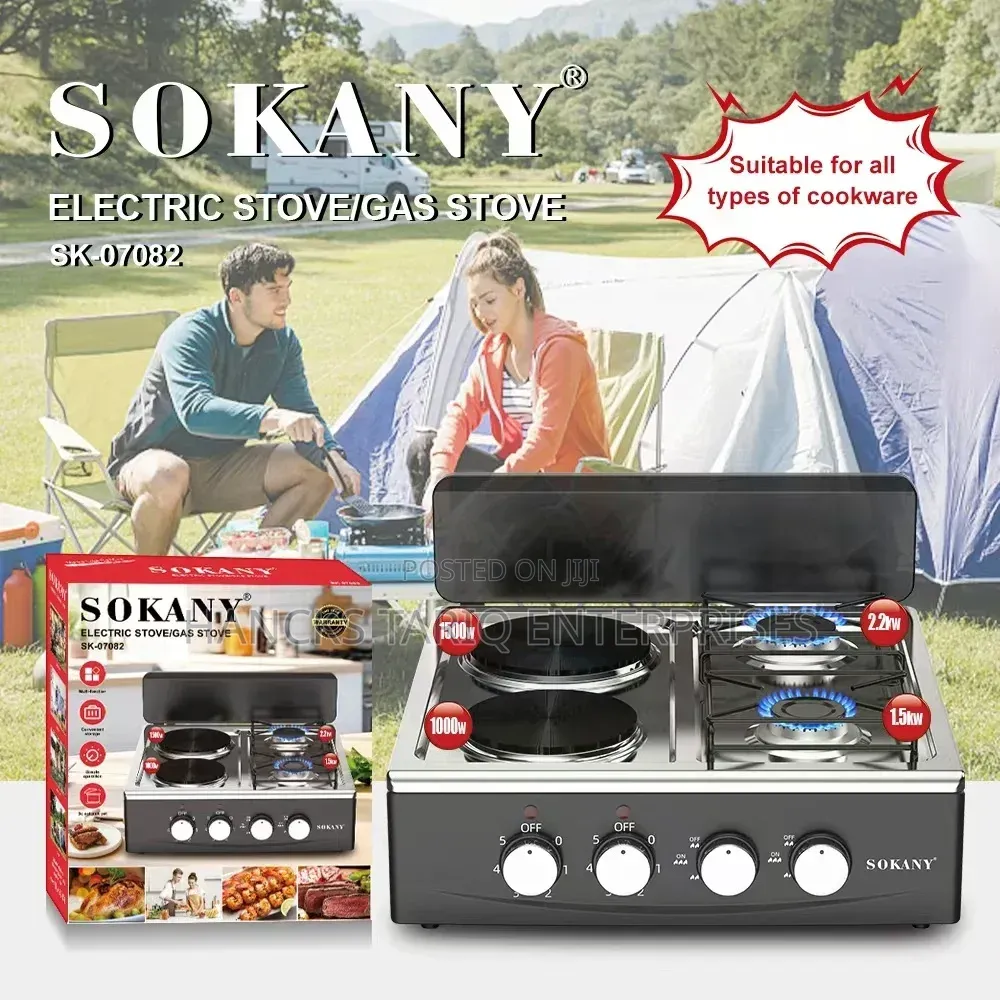 Hybrid 4-Burner Gas and Electric Cooktop / Tabletop Stove