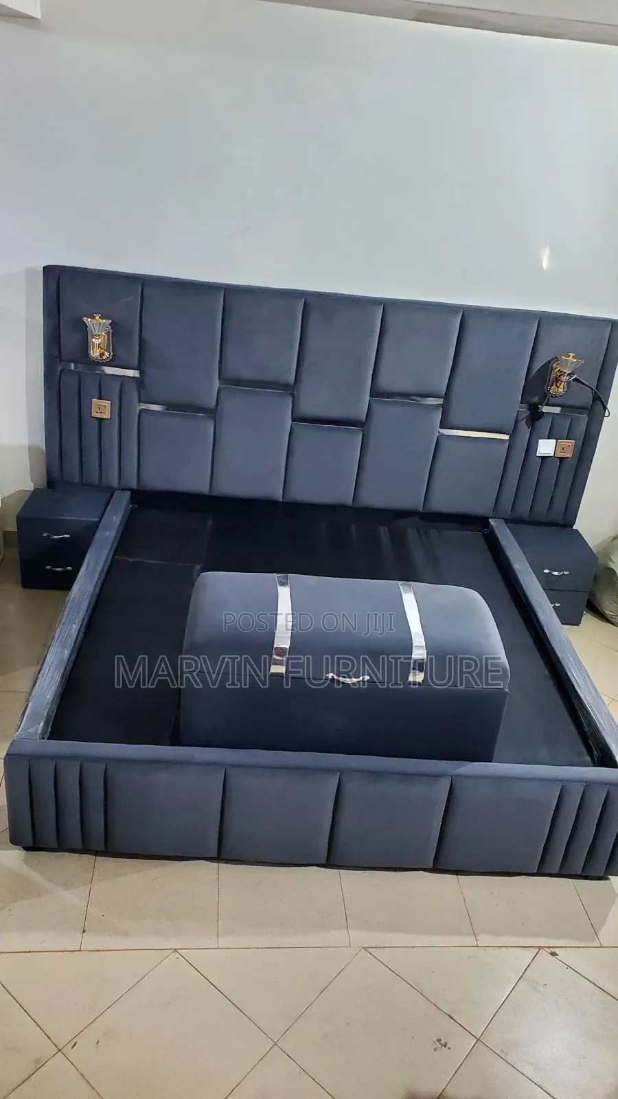 Lap Bed 5by6 and 6by6 With Two Bedside Drawer and Ottoman