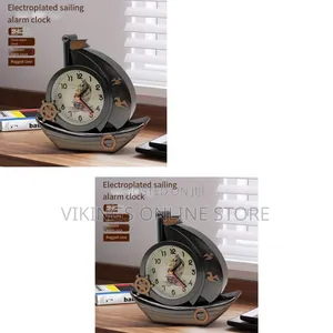 Eletroplated Sailboat Table Alarm Clock Vintage Desk Retro Model