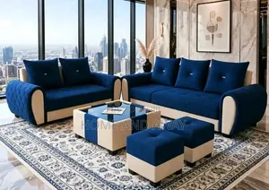 Sofas/Le Boss 5 Seaters Sofa Package With Table,Side Poufs 2,000,000/-