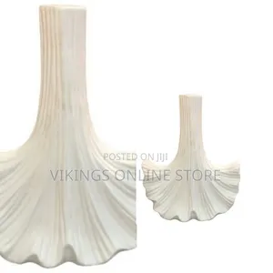 White Ceramic Vase for Modern Home Decor, Ceramic Coral Flower Vase