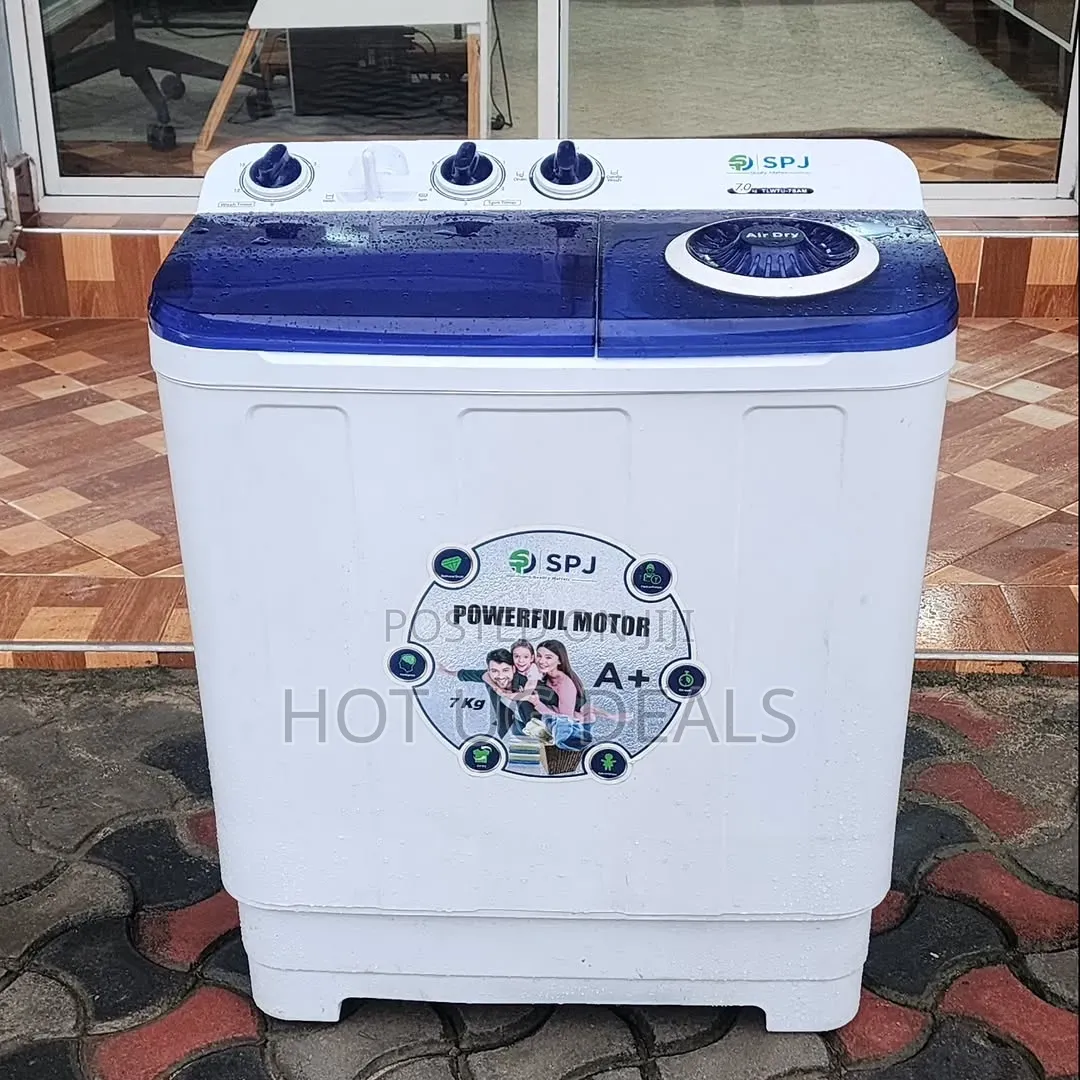 SPJ 7kg Semi-Automatic Twin Washing Machine - White