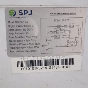 SPJ 7kg Semi-Automatic Twin Washing Machine - White
