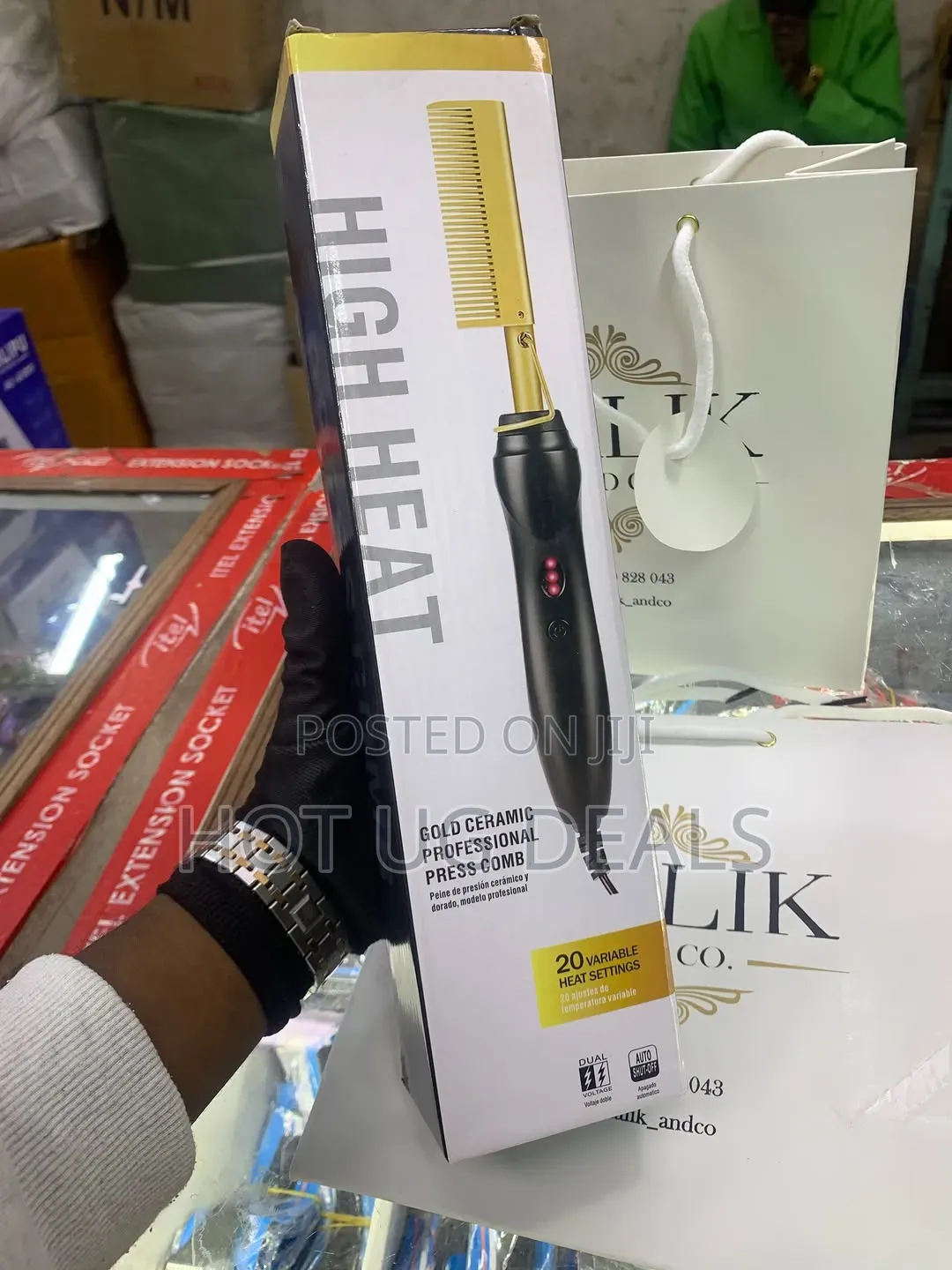 Gold Ceramic Professional Press Comb (High Heat Straightener)