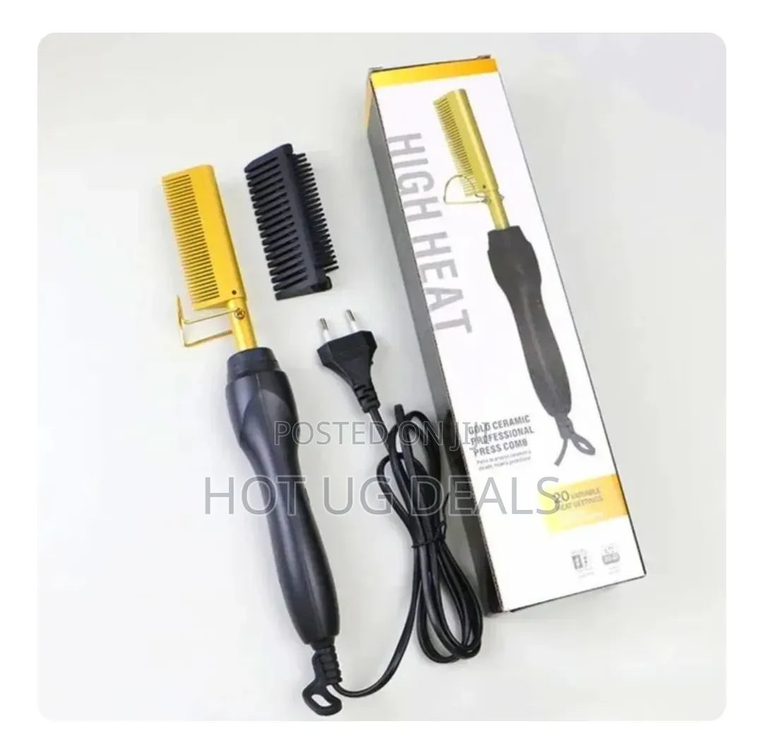 Gold Ceramic Professional Press Comb (High Heat Straightener)