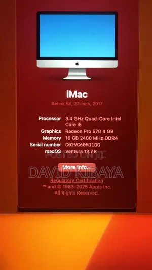 Desktop Computer Apple iMac 16GB Intel Core i5 SSD 1T