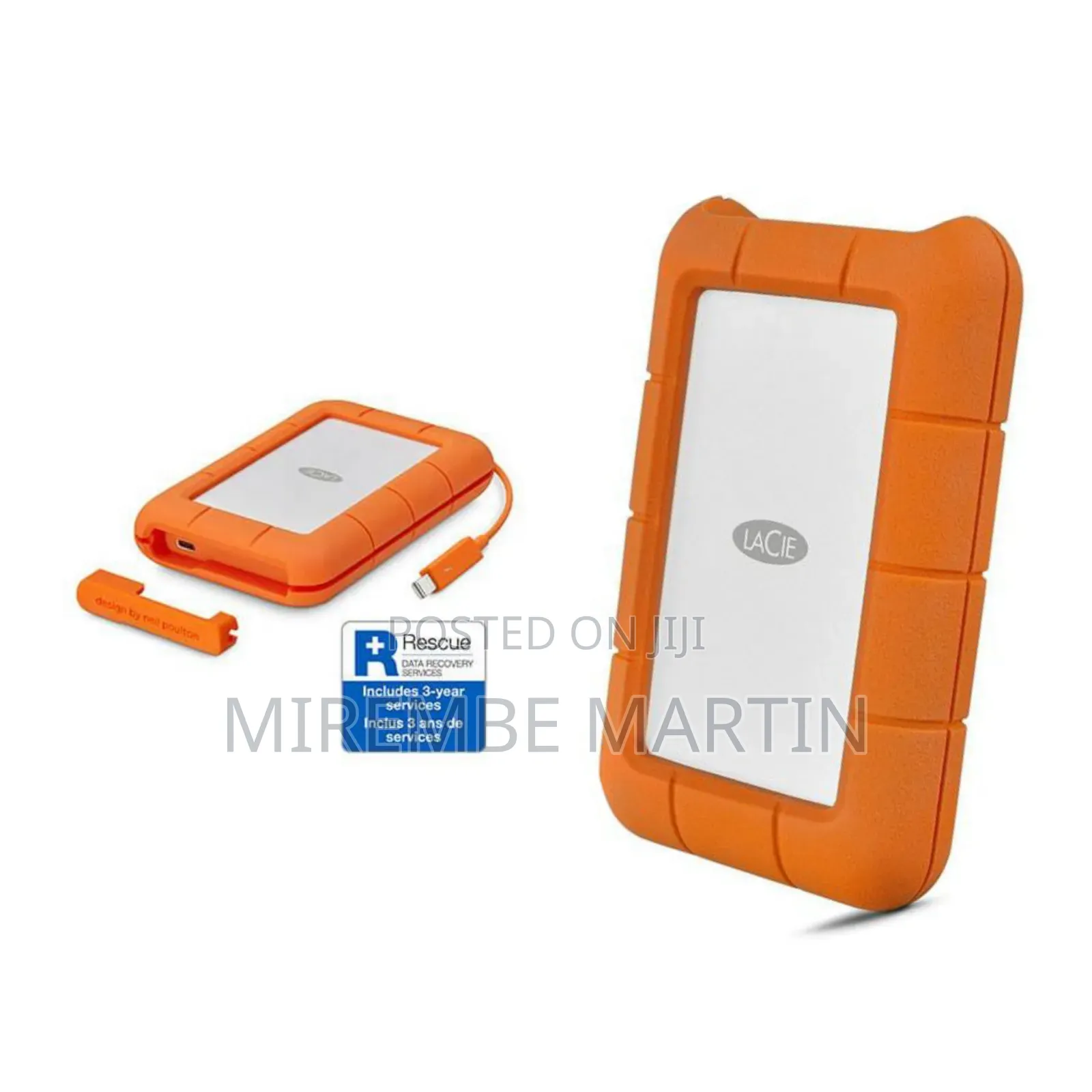 Lacie Rugged Thunderbolt USB-C 5TB External Hard Drive Portable HDD