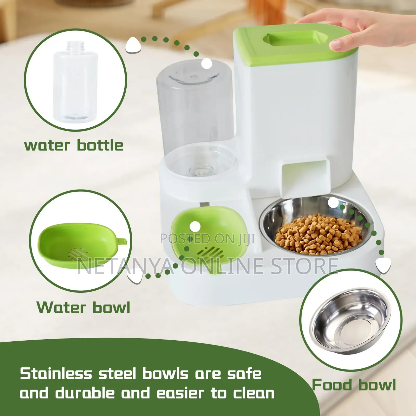 Automatic Pet Food and Water Dispenser Set