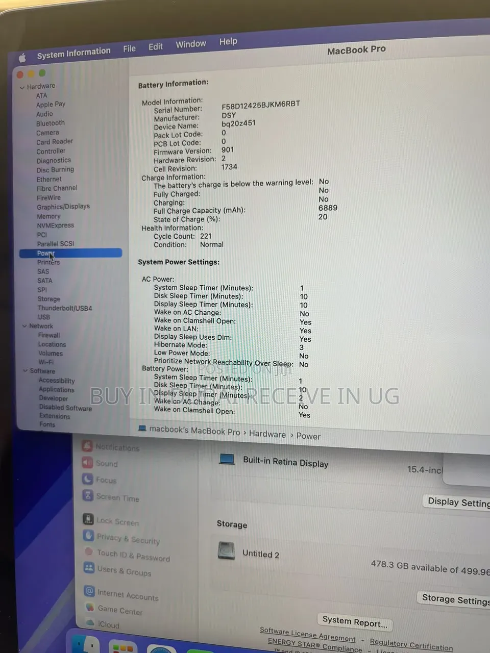 Laptop Apple MacBook 2018 16GB Intel Core i7 SSD 512GB