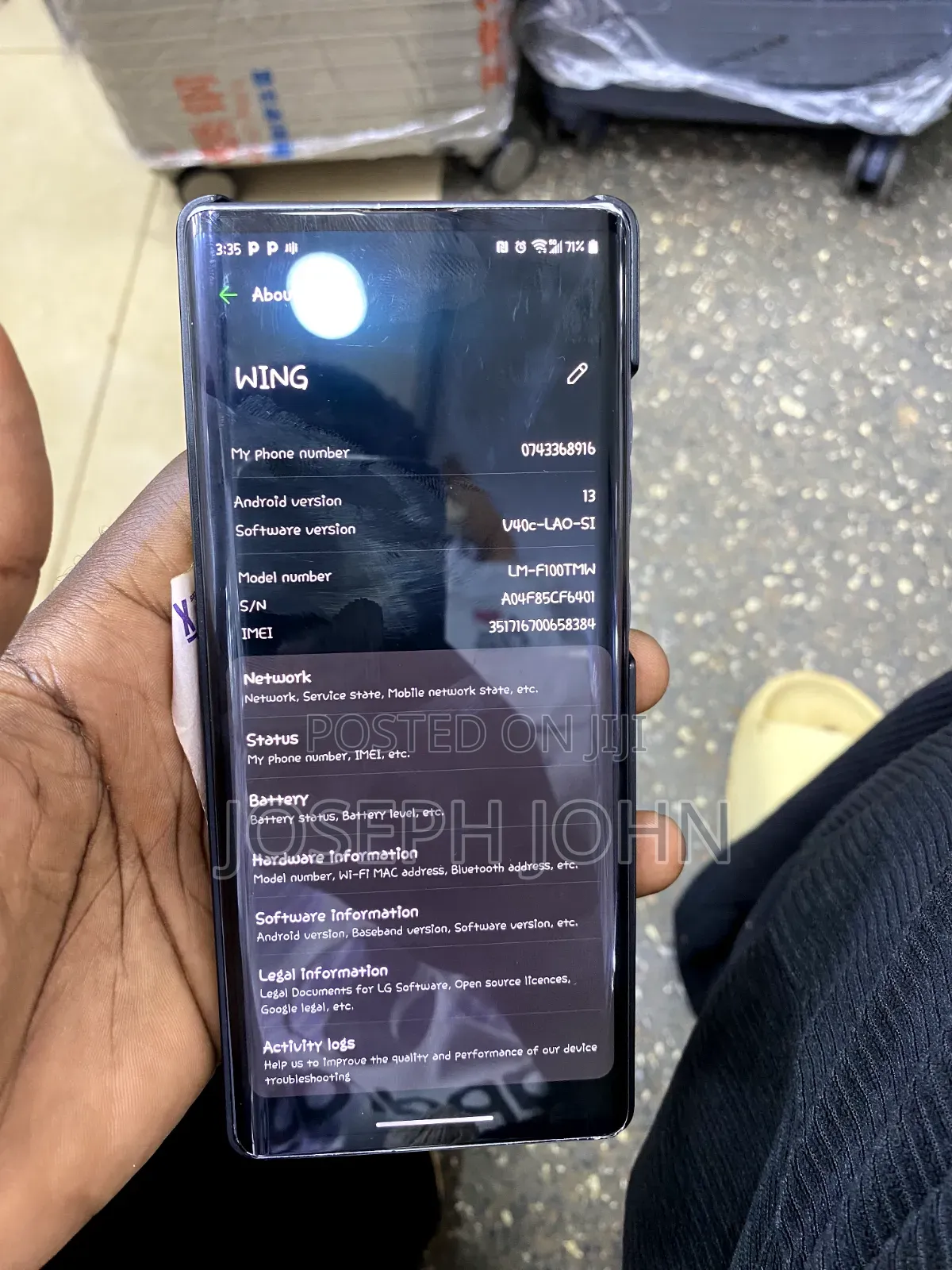 LG Wing 5G 256 GB Gray