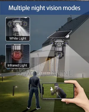 4G LTE Sim Card Solar Security Camera, HD Wi-Fi,Three Screen Wireless