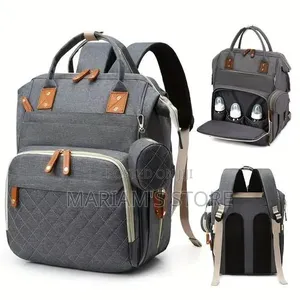 Multifunctional Diaper Backpack With a Distinct Diamond-Quilted