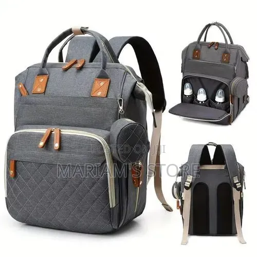 Multifunctional Diaper Backpack With a Distinct Diamond-Quilted