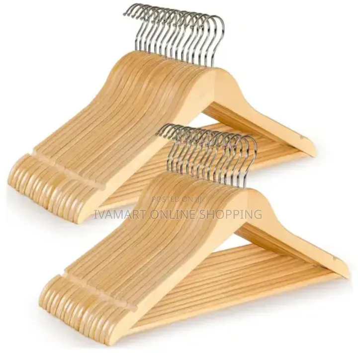 Classic Wooden Hangers - 12 PCS