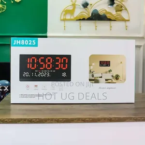 Large LED Digital Wall Clock – 14-Inch With Alarm, Date, Temperature