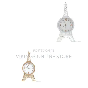 Stainless Steel Wall Clock Eiffel Tower Exterior Moldable Design