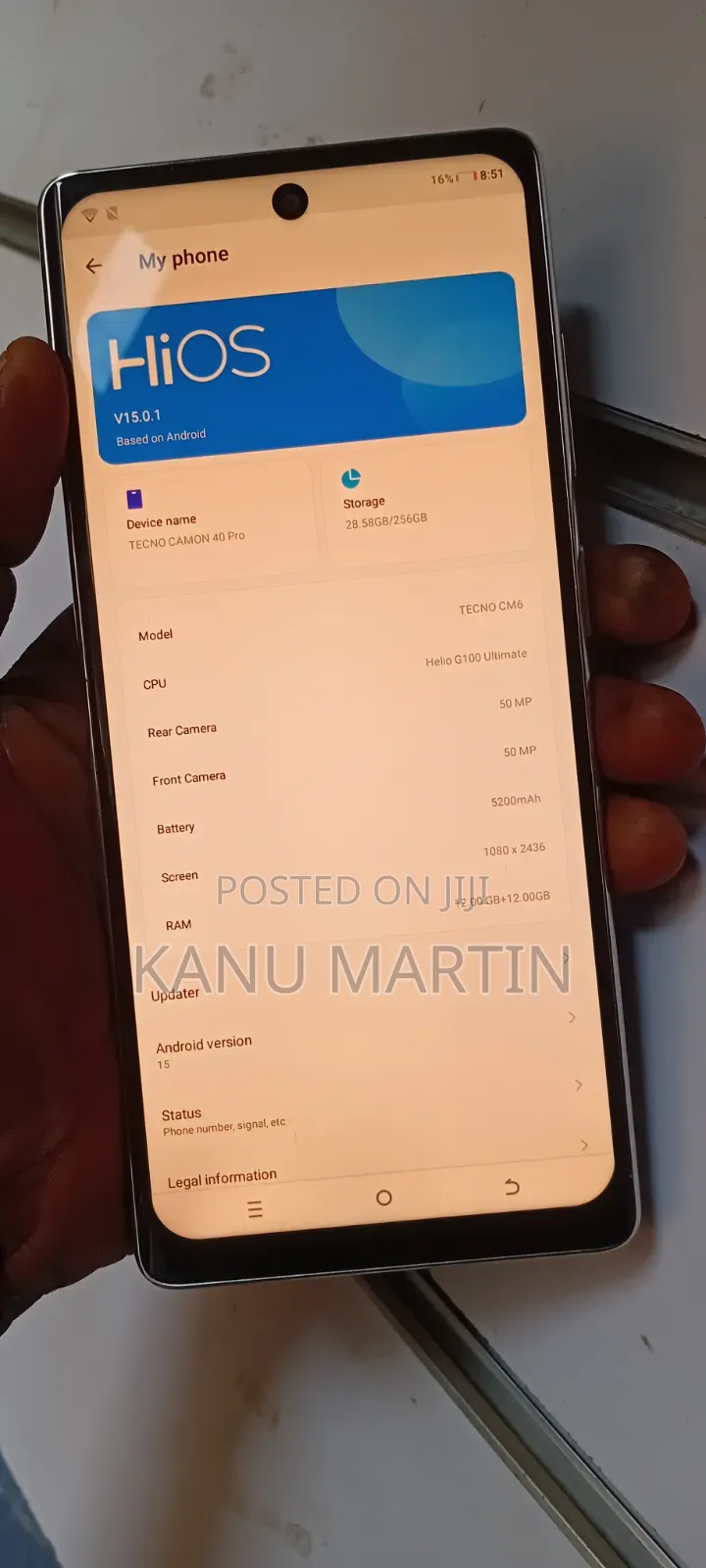 Tecno Camon 40 Pro 5G 256 GB Blue