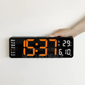 LED Digital Wall Clock With Temperature Calendar