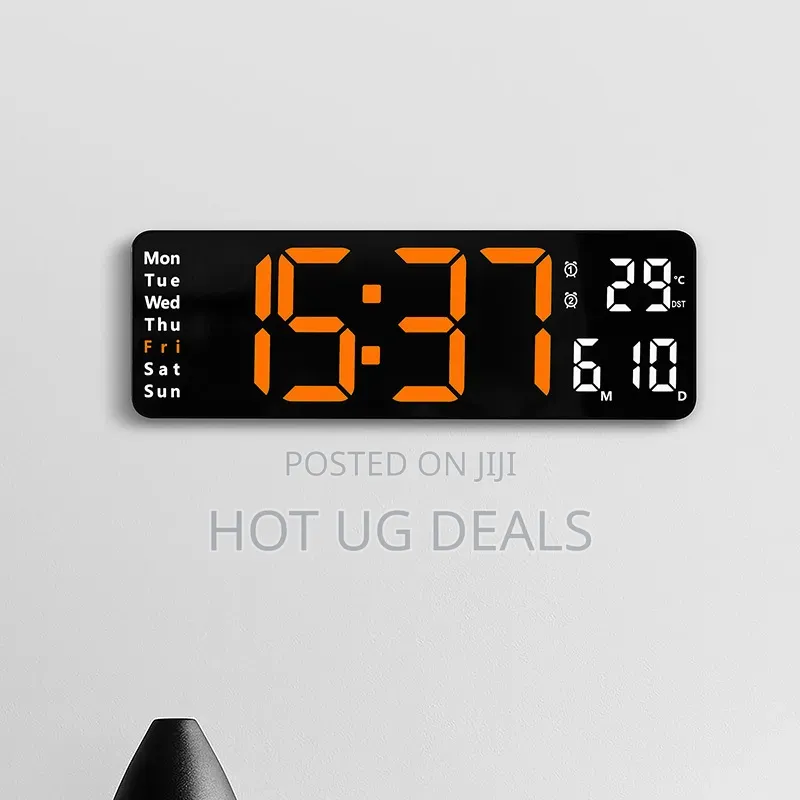 LED Digital Wall Clock With Temperature Calendar