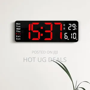 LED Digital Wall Clock With Temperature Calendar