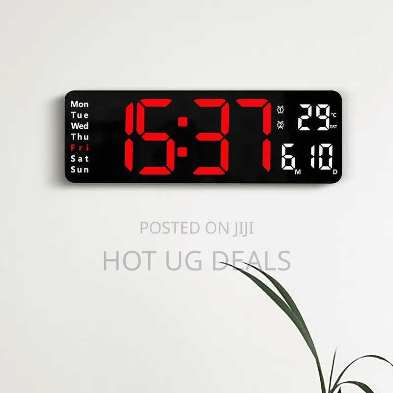 LED Digital Wall Clock With Temperature Calendar