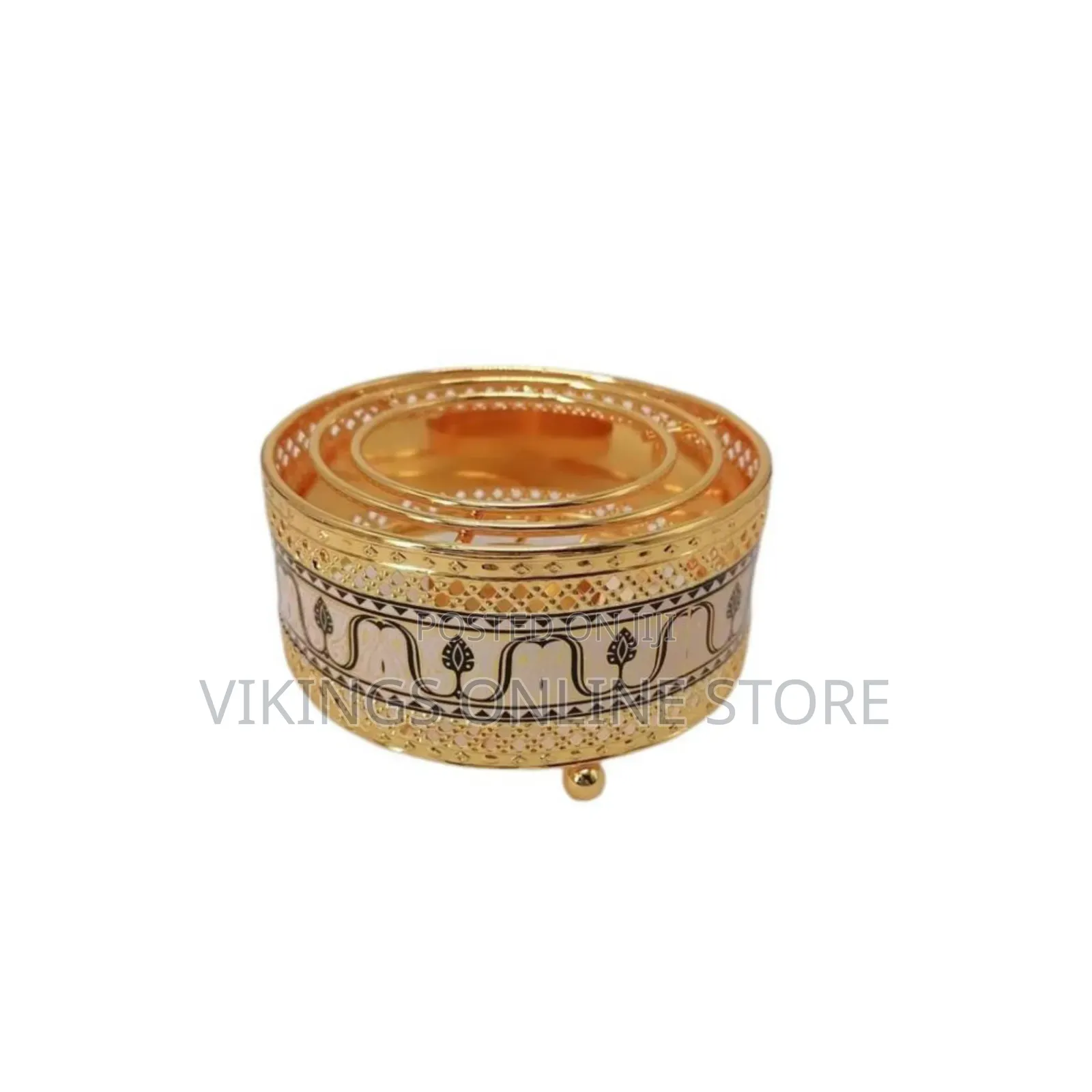 Large Round Décor Modern Metal Candle Holder - Gold