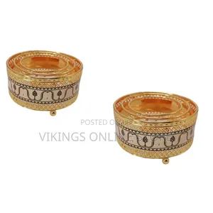Large Round Décor Modern Metal Candle Holder - Gold