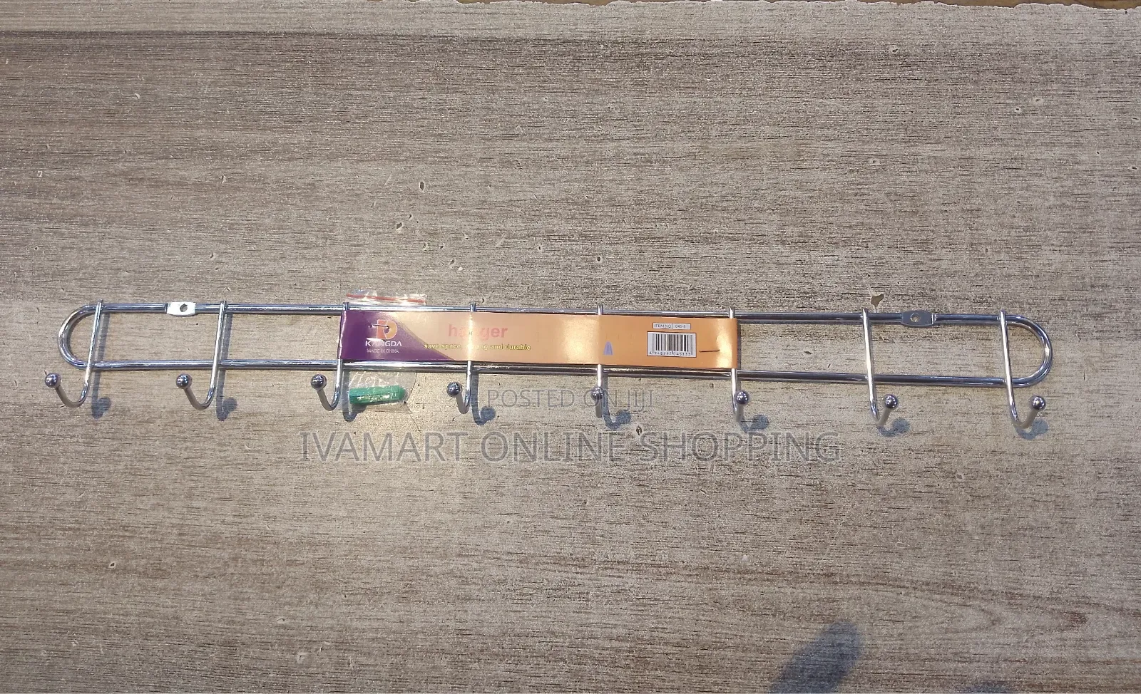 Wall Mounted Hooks Hanger Line - 8 Hooks