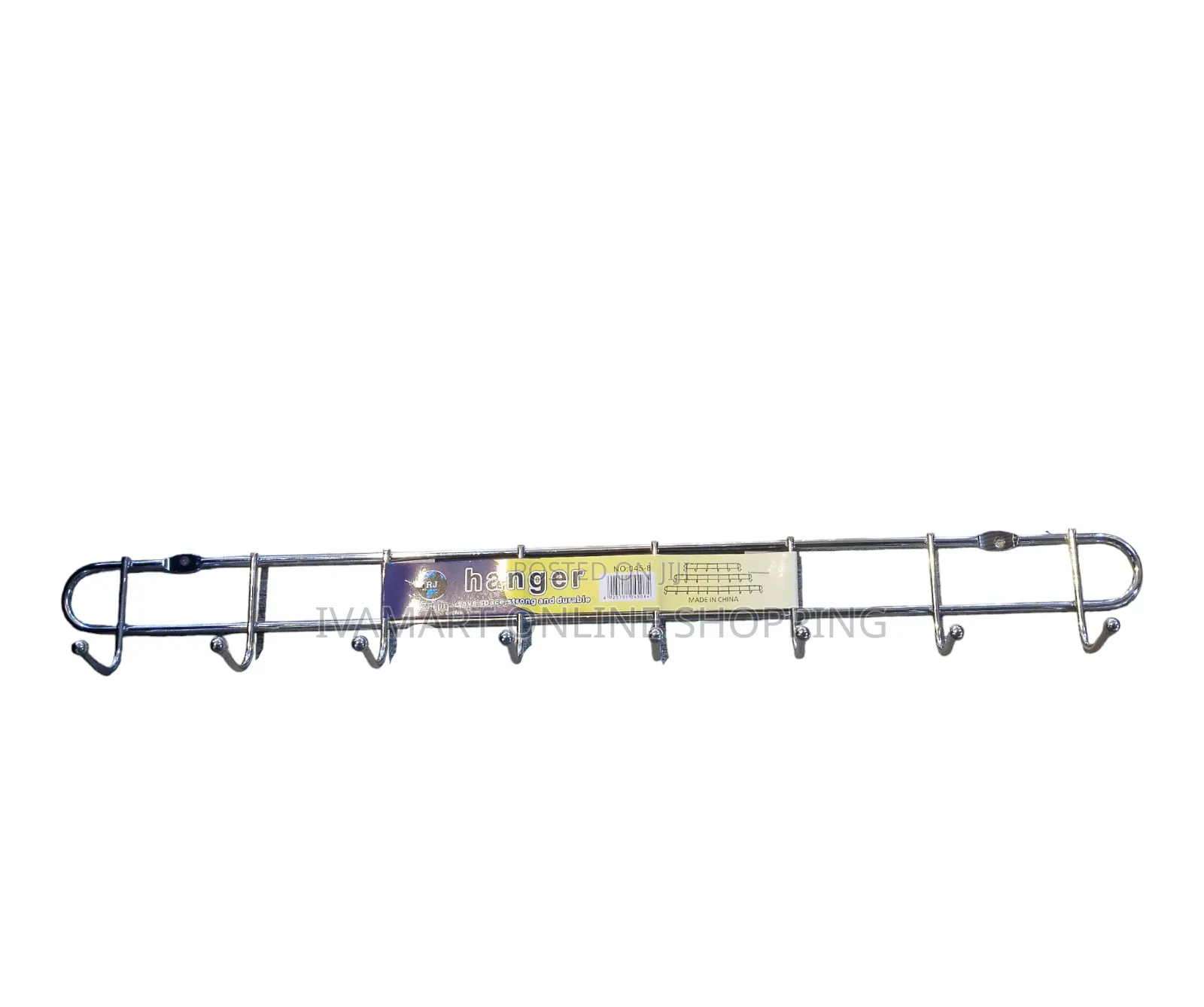 Wall Mounted Hooks Hanger Line - 8 Hooks