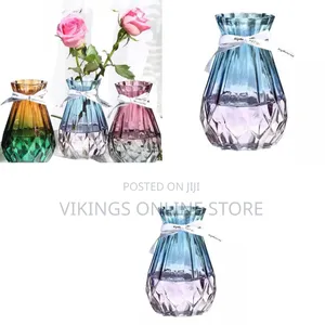 Transparent Glass Flower Vase Living Dining Room Decoration, Color May