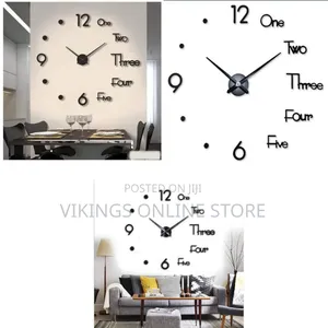 70*63CM 3D DIY Silent Sticker Wall Clock for Kitchen, Office, Bedroom