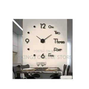 70*63CM 3D DIY Silent Sticker Wall Clock for Kitchen, Office, Bedroom