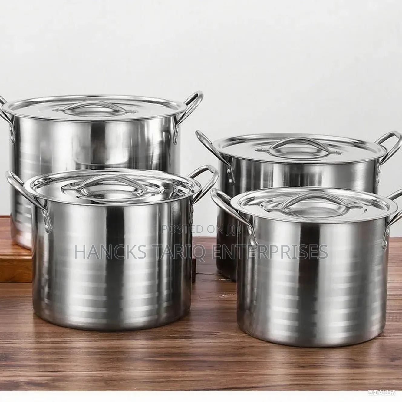 Heavy-Duty Stainless Steel Stock Pot Set With Lids