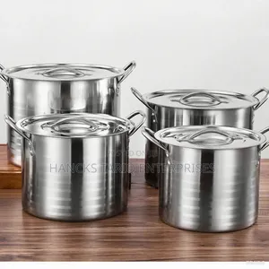 Heavy-Duty Stainless Steel Stock Pot Set With Lids