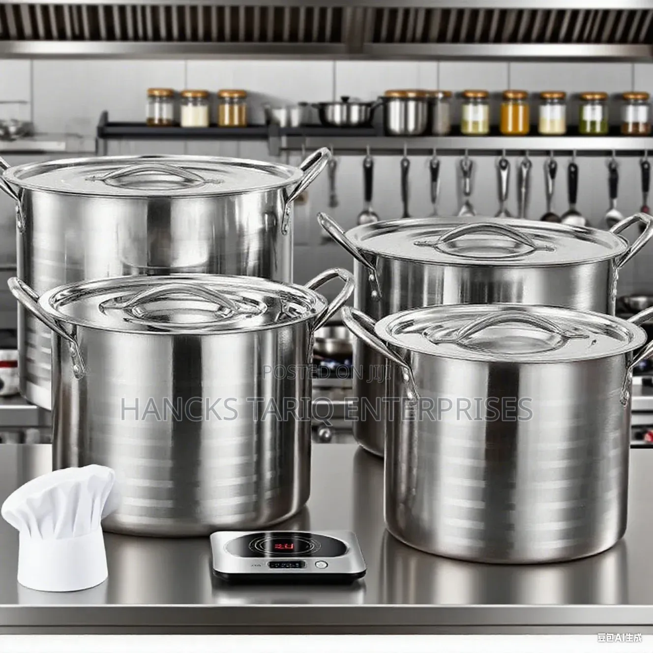 Heavy-Duty Stainless Steel Stock Pot Set With Lids