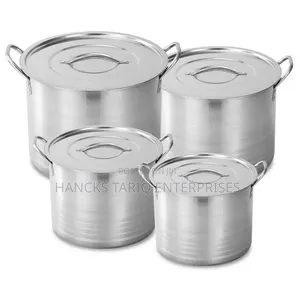 Heavy-Duty Stainless Steel Stock Pot Set With Lids