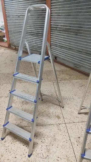 Step Ladder Blue Silver Aluminium 5 Steps